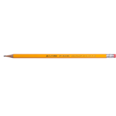 Олівець графітовий HB, жовтий, з гумкою, JOBMAX BM.8515 фото