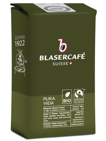 Кофе Blaser Cafe Pura Vida в зернах 250 г 00180 фото