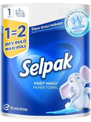 Кухонное полотенце SELPAK MAXI 1=2 рул/упаковка (12шт/ящ) 36499 фото
