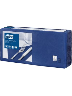 Обеденные салфетки Tork Advanced Soft, 3 слоя, 150 шт, 33х33 см, синие 477412 фото