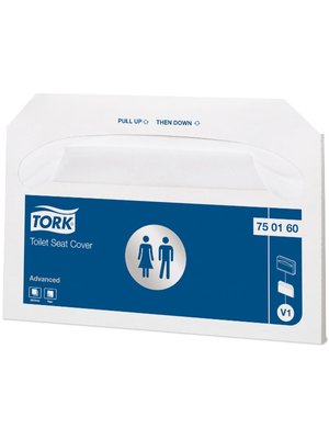 Індивідуальне покриття на унітаз Tork Advanced, 250 шт/упаковка, біле V1 (20 шт/ящ) 750160 фото