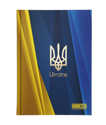 Блокнот UKRAINE, А5, 96 л., клетка, твердая картонная обложка, синий электрик BM.24511101-45 фото