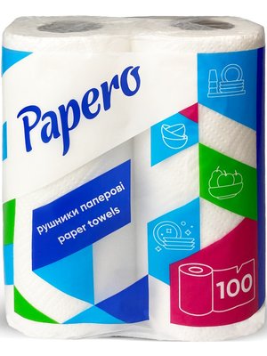 Бумажные полотенца Papero, 100 шт, 2 рул/упаковка RS010 фото