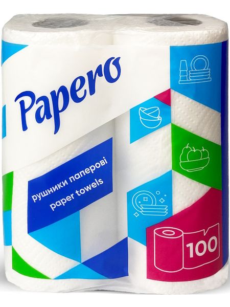 Бумажные полотенца Papero, 100 шт, 2 рул/упаковка RS010 фото