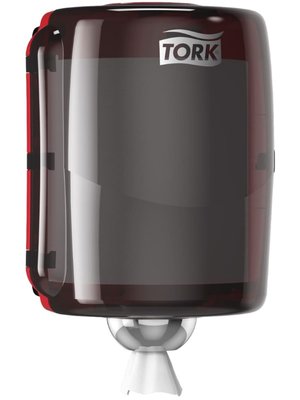 Диспенсер Tork Perfomance Максі для матеріалів для протирання в рулонах з центральною витяжкою, червоно-чорний 653008 фото