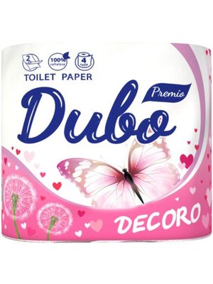 Туалетний папір Диво Decoro 2 шаровий, 4 шт в упаковці 38419 фото