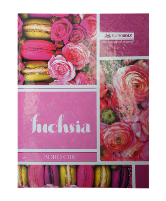 Книга канцелярская BOHO CHIC, А4, 96 л., линия, офсет, твердая ламинированная обложка, розовая BM.2401-110 фото