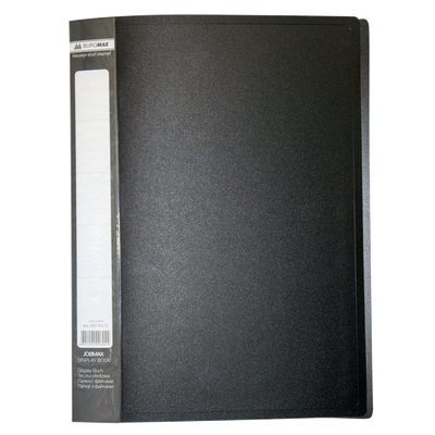 Папка пластиковая с 30 файлами, JOBMAX, А4, черная BM.3611-01 фото