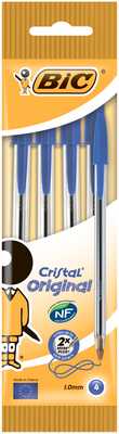 Ручка "Крістал", синя, 0.4 мм, блістер 4шт в блістері bc8308601 фото
