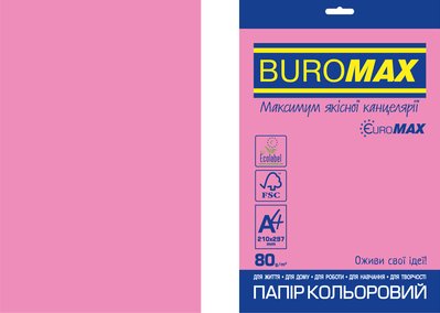 Бумага цветная NEON, EUROMAX, розовая, 20л., А4, 80 г/м² BM.2721520E-10 фото
