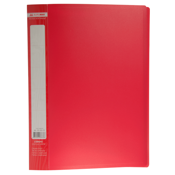 Папка пластиковая с 30 файлами, JOBMAX, А4, красная BM.3611-05 фото