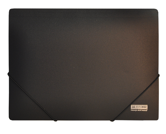 Папка на резинках, JOBMAX, А4, непрозр.пластик, черная BM.3911-01 фото