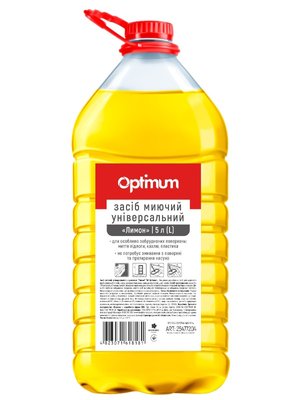 Миючий засіб OPTIMUM Лимон, універсальний 5 л (4шт/ящ) 25477202 фото