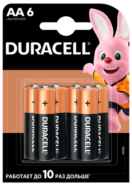 Елемент живлення (батарейка) DURACELL LR6 (AA), 6шт/упак s.07458 фото