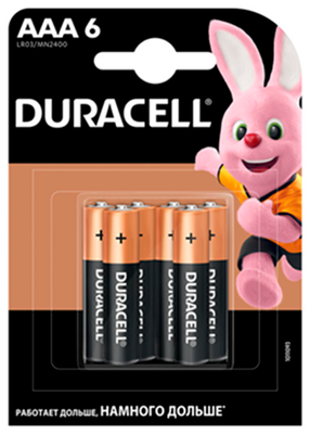 /Елемент живлення (батарейка) DURACELL LR3 (АAA), 6шт/упак s.07472 фото