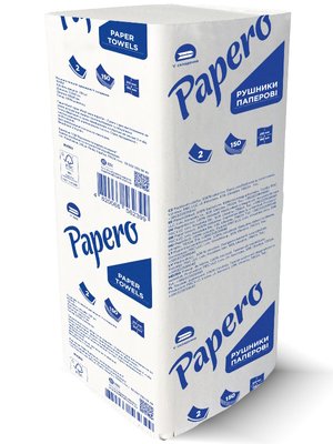 Бумажные полотенца Papero V-сложения, 2 слоя, 150 шт, 220х190 мм RV053 фото