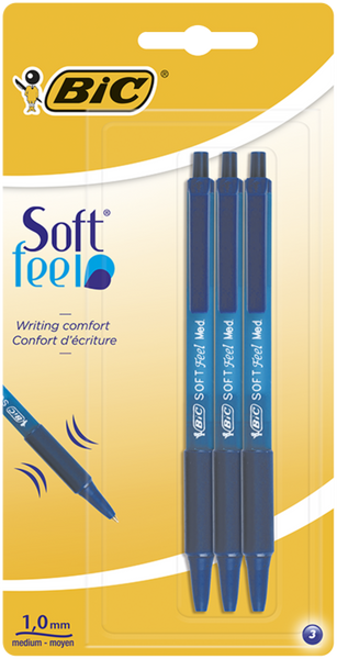 Ручка "Софт Філ Клік Гріп", синя, 3шт в блістері bc837396 фото