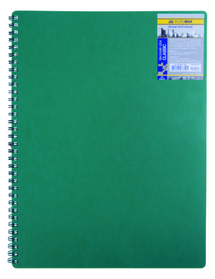 Зошит на пруж. CLASSIC А4, 80 арк, кл., зелений, пласт.обкл. BM.2446-004 фото