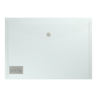 Папка-конверт, на кнопке, А5, глянцевый прозрачный пластик, прозрачная BM.3936-00 фото