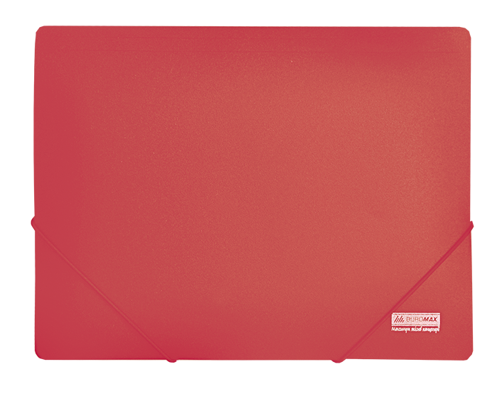 Папка на резинках, JOBMAX, А4, непрозр.пластик, красная BM.3911-05 фото