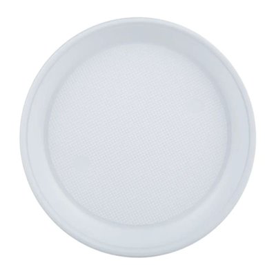Тарілка пластикова біла одноразова 165 мм, упаковка 100 шт 51026 фото