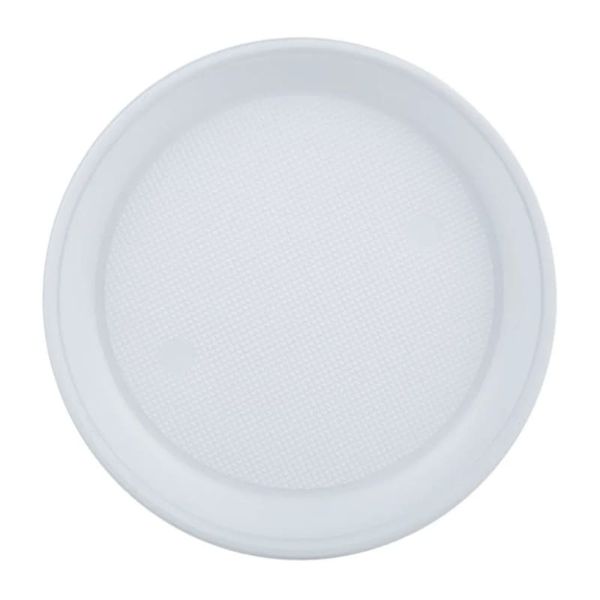 Тарілка пластикова біла одноразова 165 мм, упаковка 100 шт 5956 фото