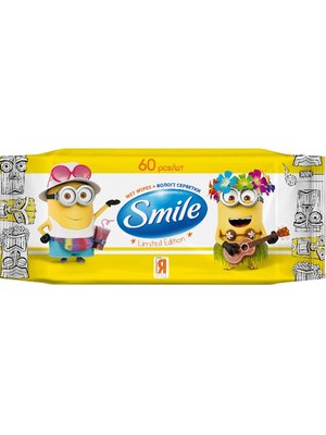 SMILE Серветка волога "Minions" limited edition 60 шт. (12 шт/ящ) 28012 фото