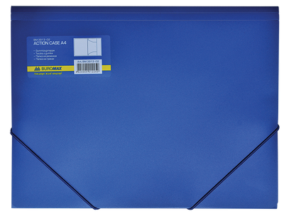Папка на резинках, А4, глянцевый непрозр. пластик, синяя BM.3913-02 фото