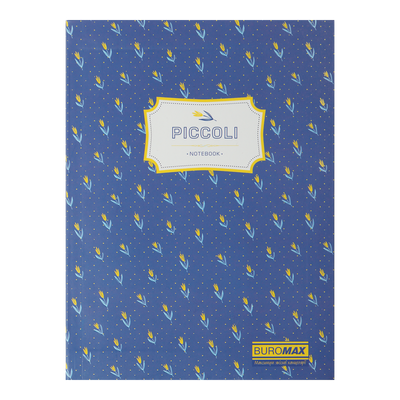 Записна книжка PICCOLI, А5, 80 арк., клітинка, інтегральна обкладинка, синя BM.24522101-02 фото