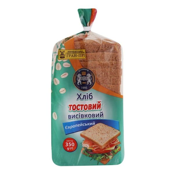 Хліб Кулиничі Європейський тостовий висівковий 350 г 5245 фото