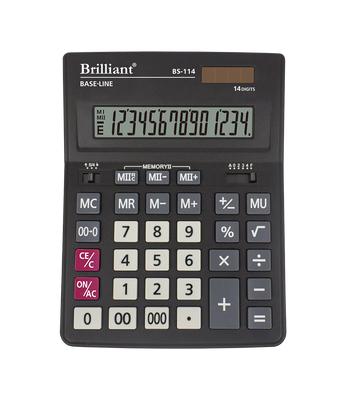 Калькулятор настільний BS-114 14 р., 2-пит BS-114 фото