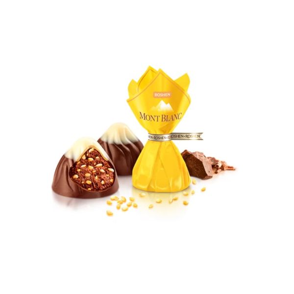 Цукерки Roshen Монблан шоколад з сезамом 1 кг 32501 фото