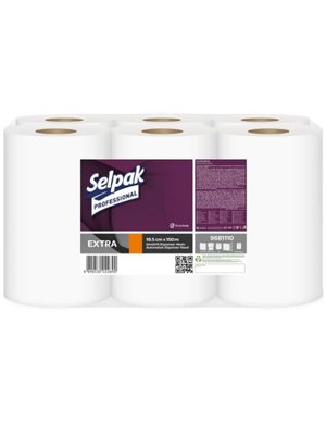 Бумажное полотенце Selpak Pro Extra для автоматических диспенсеров, 2 слоя, 21 см, 135 м, 6 рул/упаковка (1уп/ящ) 22690 фото