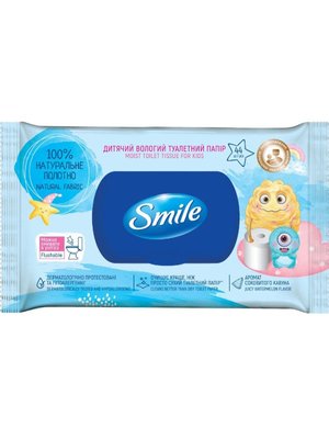 Влажная туалетная бумага Smile детская, 44 шт/упаковка (18 уп/ящ) 57005 фото
