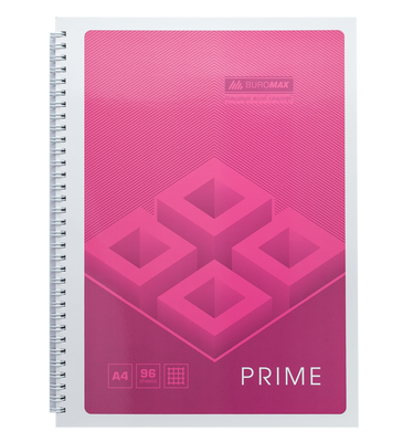 /Зошит на пружині PRIME А4, 96л., клітка, в картонній обкладинці, рожевий BM.24451101-10 фото