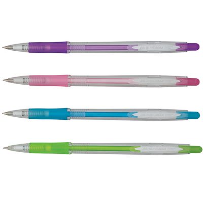 Ручка шариковая автоматическая CRYSTAL, PASTEL, 0,7 мм, пласт.корпус, рез.грип, синие чернила BM.8210 фото