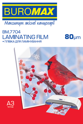 Плівка для ламінування 80мкм, A3 (303x426мм), 100 шт. BM.7704 фото