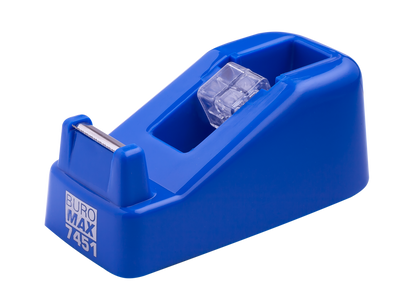 Диспенсер для канцелярского скотча (ширина до 18 мм), 122x60x50 мм, пластиковый, синий BM.7451-02 фото