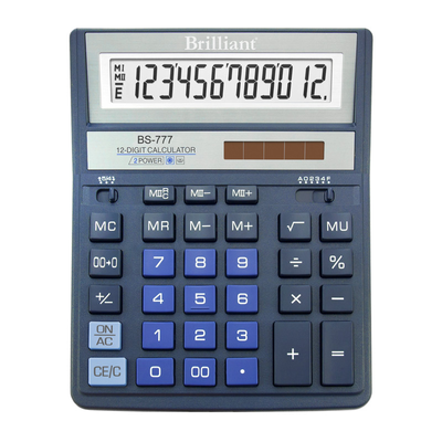 Калькулятор Brilliant BS-777ВL, 12 разрядов, синий BS-777ВL фото