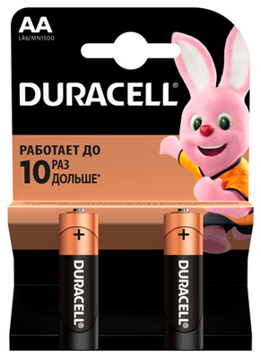 Елемент живлення (батарейка) DURACELL LR6 (AA) 2шт/упак s.58163 фото