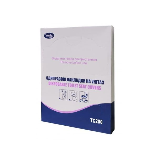 Накладки на унітаз Tisha Papier ТС-200 одноразові, 1/4 складання, 200 шт/упаковка 73475 фото