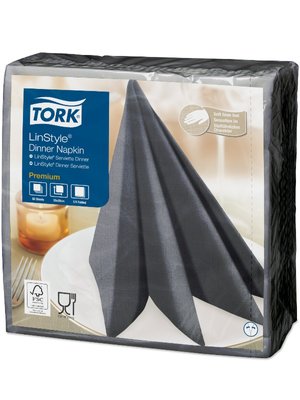 Серветки для сервірування столу Tork LinStyle Premium, антрацит, 1 шар, 39х39 см, 50 шт/упаковка 478882 фото