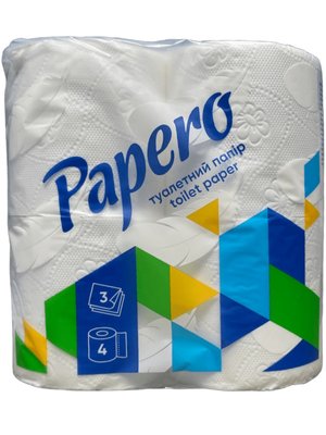 Туалетная бумага Papero 3 слоя, 4 рул/упаковка ТР056 фото