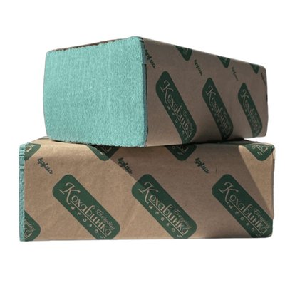 Рушники паперові Кохавинка Z-складання зелені, 200 шт, 220*230 мм, упаковка 25 штук 50750 фото