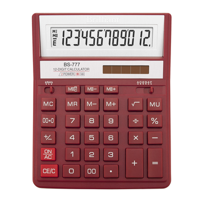 Калькулятор Brilliant BS-777RD, 12 разрядов, красный BS-777RD фото