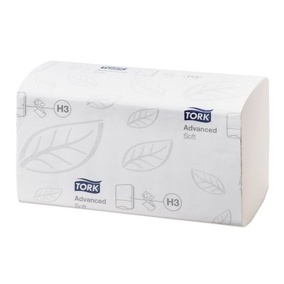 Бумажные полотенца в листах Tork Advanced Soft Singlefold Z-сложения, белые, 2 слоя, 250 шт, 23x22,6 cм 290143 фото