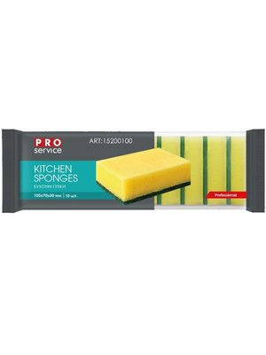 Губки кухонні профільовані PRO Service Professional жовті, 10 шт/упаковка 15200100 фото