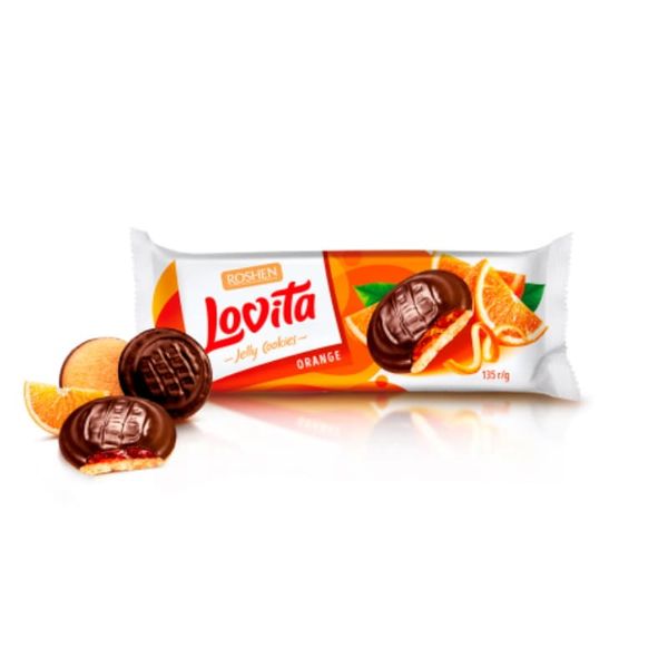 Печиво Roshen Lovita Jelly з желейною начинкою зі смаком апельсину 135 г 34222 фото