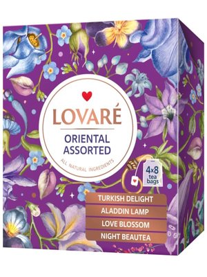 Чай чорний асорті смаків Lovare Oriental Assorted 32 пакетики 04305 фото