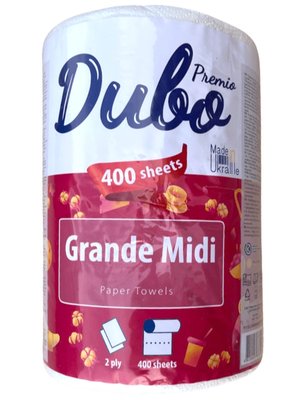 Бумажные полотенца Диво Premoi Grande Midi, 2 слоя, 400 лист, 1 рул/упаковка 38518 фото